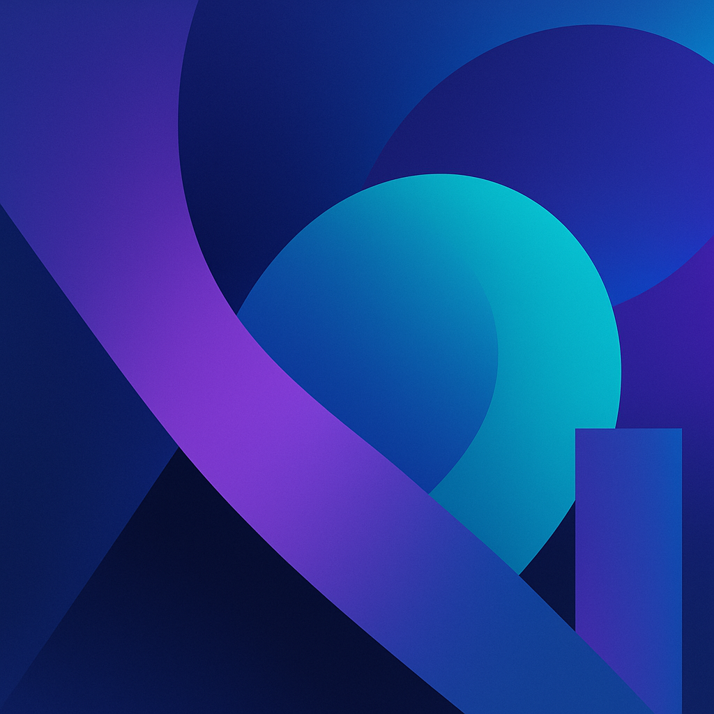 Composição visual abstrata com profundidade e movimento